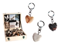 Schlüsselanhänger Worry Hearts aus Stein ca.3cm, mehrfach ass. in Holzkiste - VE 90